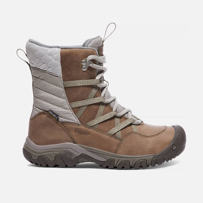 Keen Hoodoo III Winterstiefel Damen DE-12560 Coconut/Plaza Taupe - Keen Damenschuhe Braun